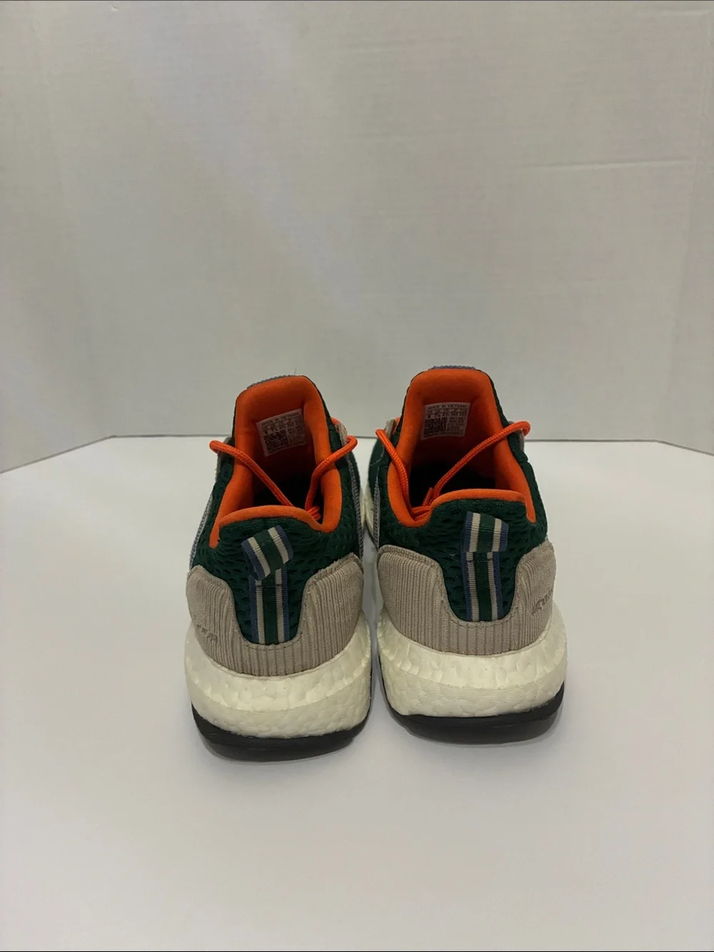 adidas Men's Green Knit Runners with Orange Laces